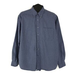 Eddie Bauer Button Down Shirt Men's Large Plaid 100% Cotton Casual Outdoor Woven